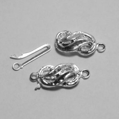 Creation Perles – 3 Pendenti In Metallo Argento A Forma Di Elefante, Con Chiusura A Fermaglio, 14x10 Mm
