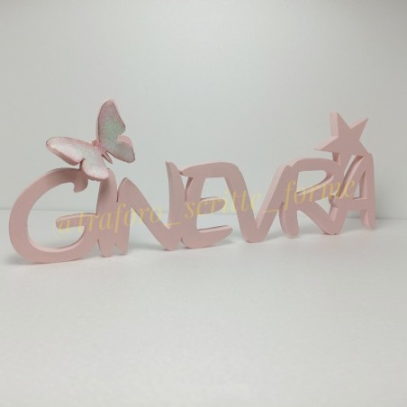 Nome Ginevra 3D Nome 3D in legno Scritta 3D Nome in legno
